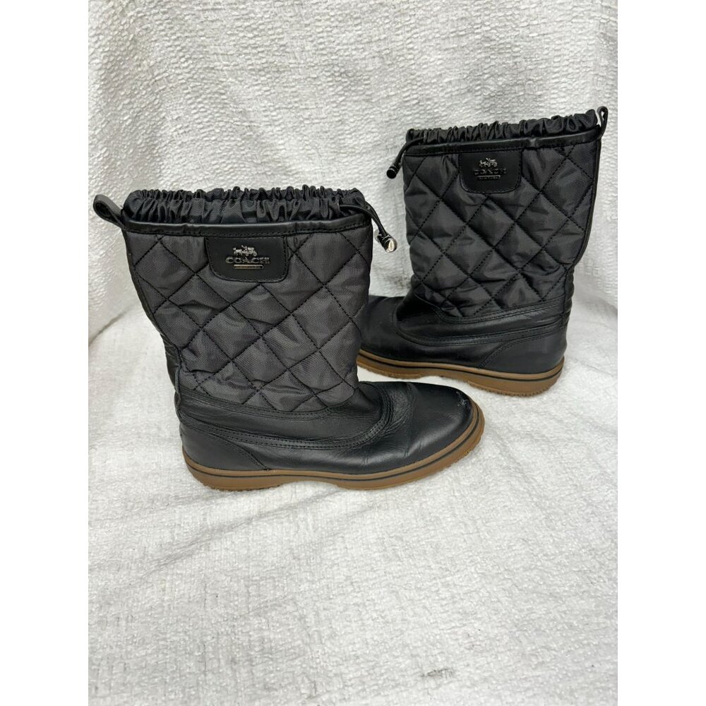 Coach Women's Black Quilted Samara Winter Boots Size 7.5 #45350 - Picture 5 of 12